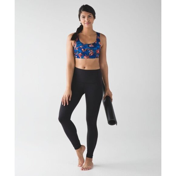 Lululemon Blue Multi / Black Energy Bra (Exhale) Mini Paint Storm Harbor size 8 - Picture 11 of 16